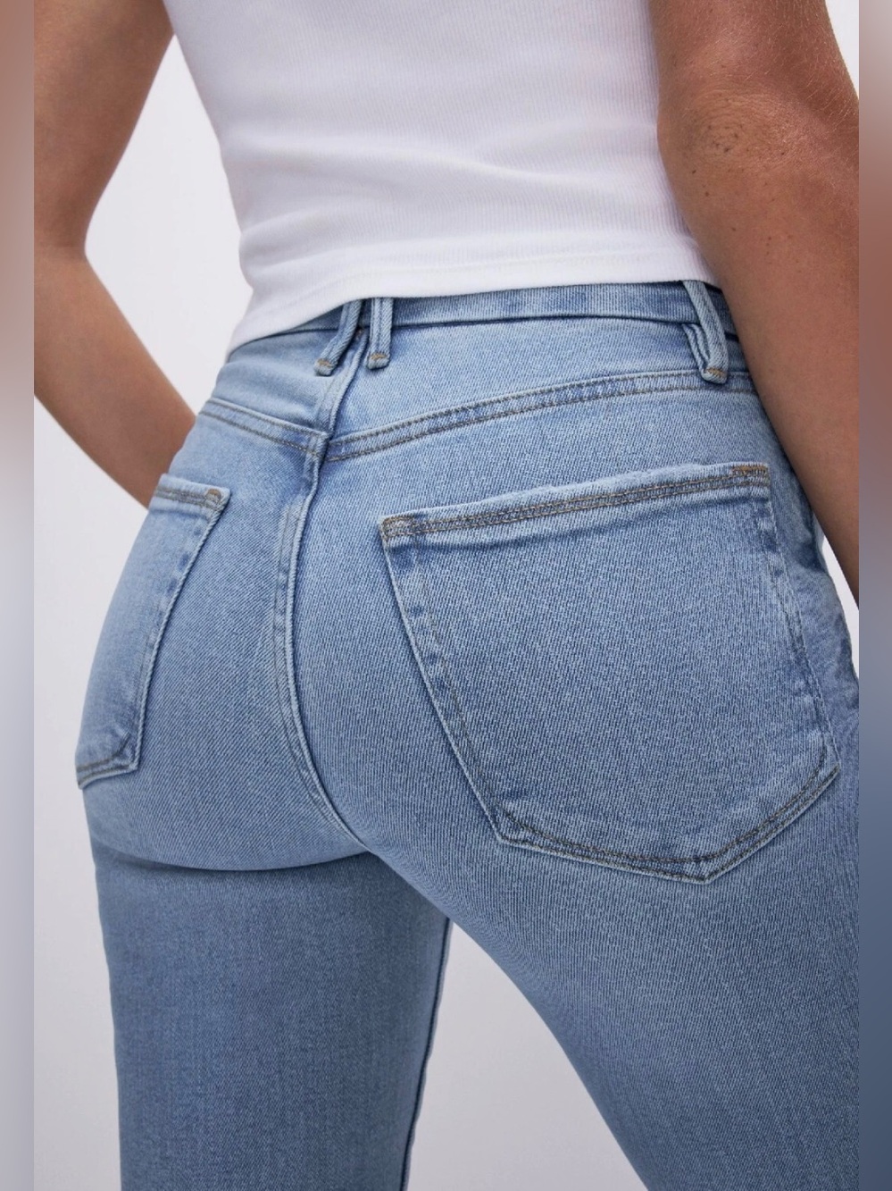 Good American “Good Boy” High Rise Slim Boyfriend Jeans With Side Slits Size 10 - Picture 3 of 14